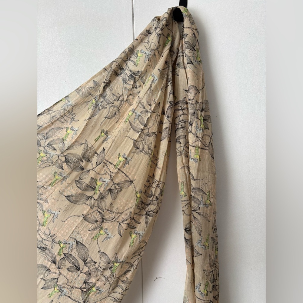 Floral Beige Scarf